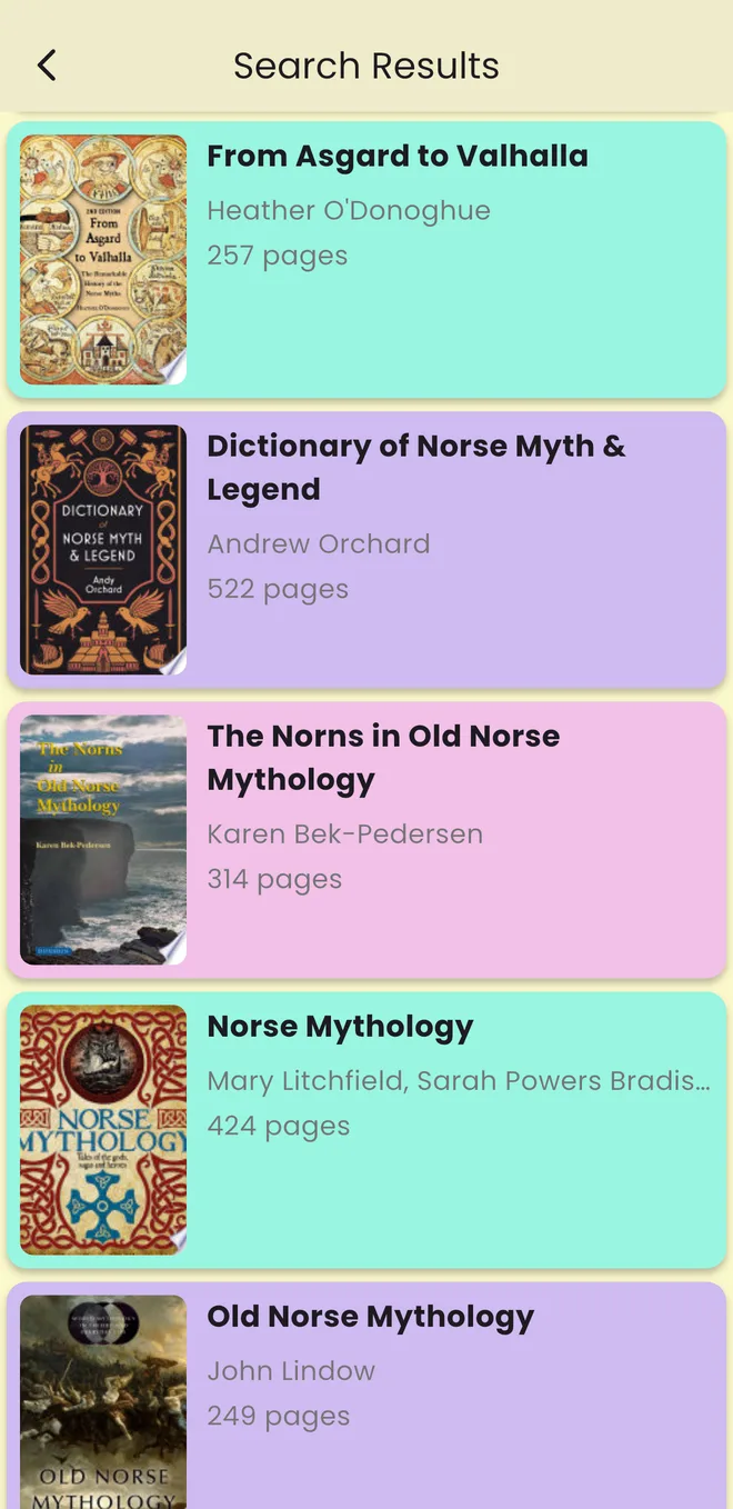 Search results for Norse mythology books with covers, authors and page counts